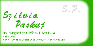 szilvia paskuj business card