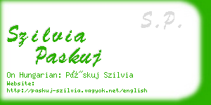 szilvia paskuj business card